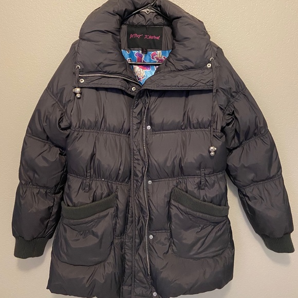 Betsey Johnson Jackets & Blazers - Grey Betsey Johnson Puffer Coat Jacket Womens